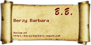 Berzy Barbara névjegykártya